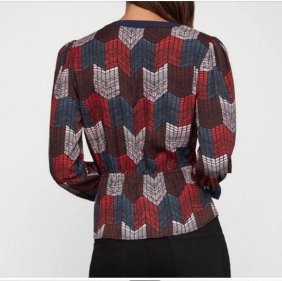 BCBG MAXAZRIA MOCK WRAO BLOUSE WOMEN'S SIZE XSMALL - Picture 4 of 4